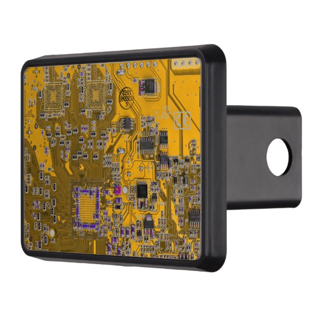 Light Orange PCB Circuit Board Design for IT Pros Hitch Cover (Left)
