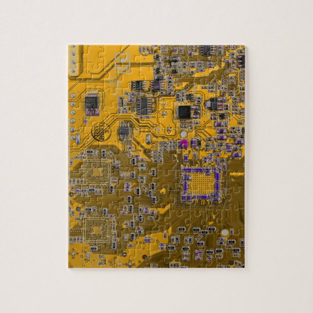Light Orange PCB Circuit Board Design for IT Pros Jigsaw Puzzle (Vertical)