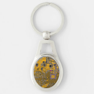 Light Orange PCB Circuit Board Design for IT Pros Keychain