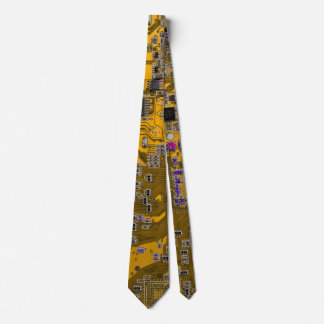 Light Orange PCB Circuit Board Design for IT Pros Neck Tie