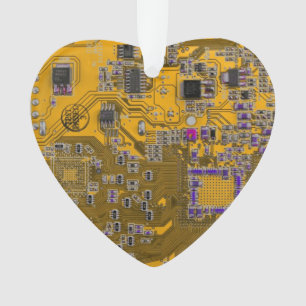 Light Orange PCB Circuit Board Design for IT Pros Ornament
