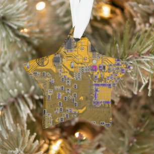 Light Orange PCB Circuit Board Design for IT Pros Ornament