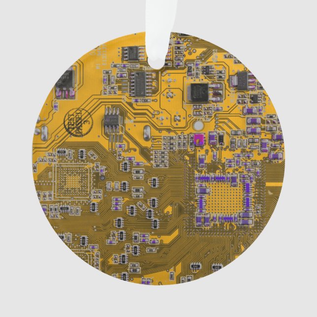 Light Orange PCB Circuit Board Design for IT Pros Ornament (Front)