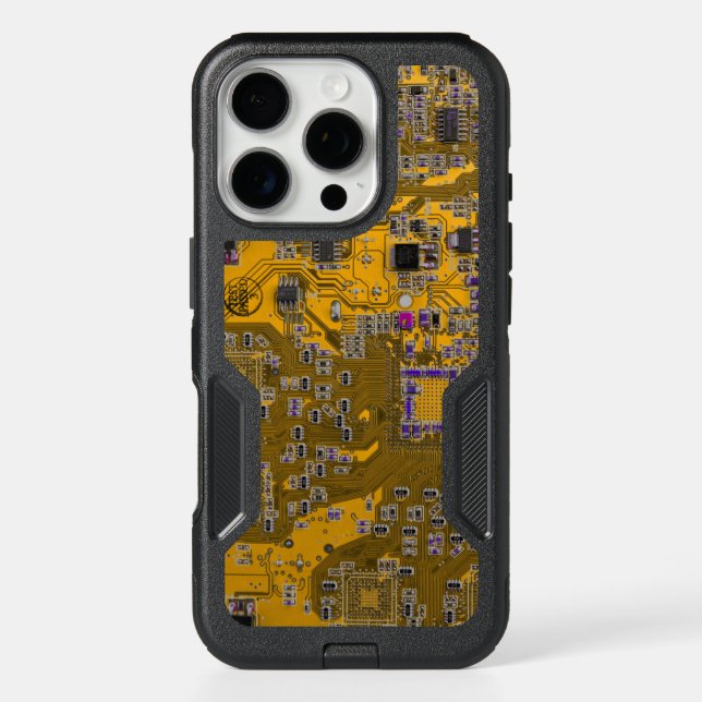 Light Orange PCB Circuit Board Design for IT Pros Otterbox iPhone Case (Back)