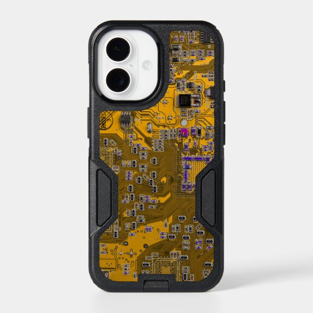 Light Orange PCB Circuit Board Design for IT Pros Otterbox iPhone Case (Back)