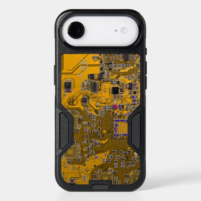 Light Orange PCB Circuit Board Design for IT Pros Otterbox iPhone Case (Back)