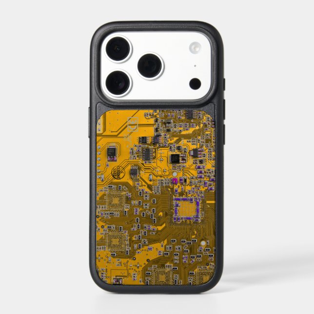 Light Orange PCB Circuit Board Design for IT Pros Otterbox iPhone Case (Back)