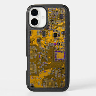 Light Orange PCB Circuit Board Design for IT Pros iPhone 16 Plus Case