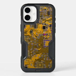 Light Orange PCB Circuit Board Design for IT Pros iPhone 16 Plus Case