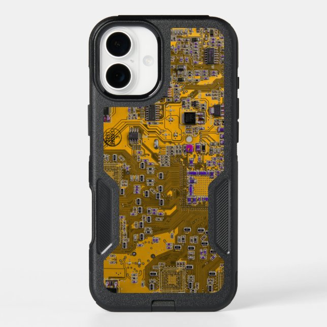 Light Orange PCB Circuit Board Design for IT Pros Otterbox iPhone Case (Back)