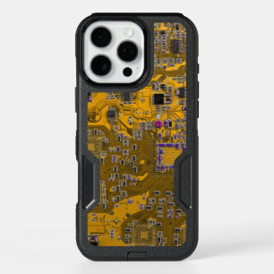 Light Orange PCB Circuit Board Design for IT Pros iPhone 16 Pro Max Case