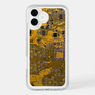 Light Orange PCB Circuit Board Design for IT Pros iPhone 16 Plus Case