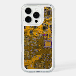 Light Orange PCB Circuit Board Design for IT Pros iPhone 16 Pro Case