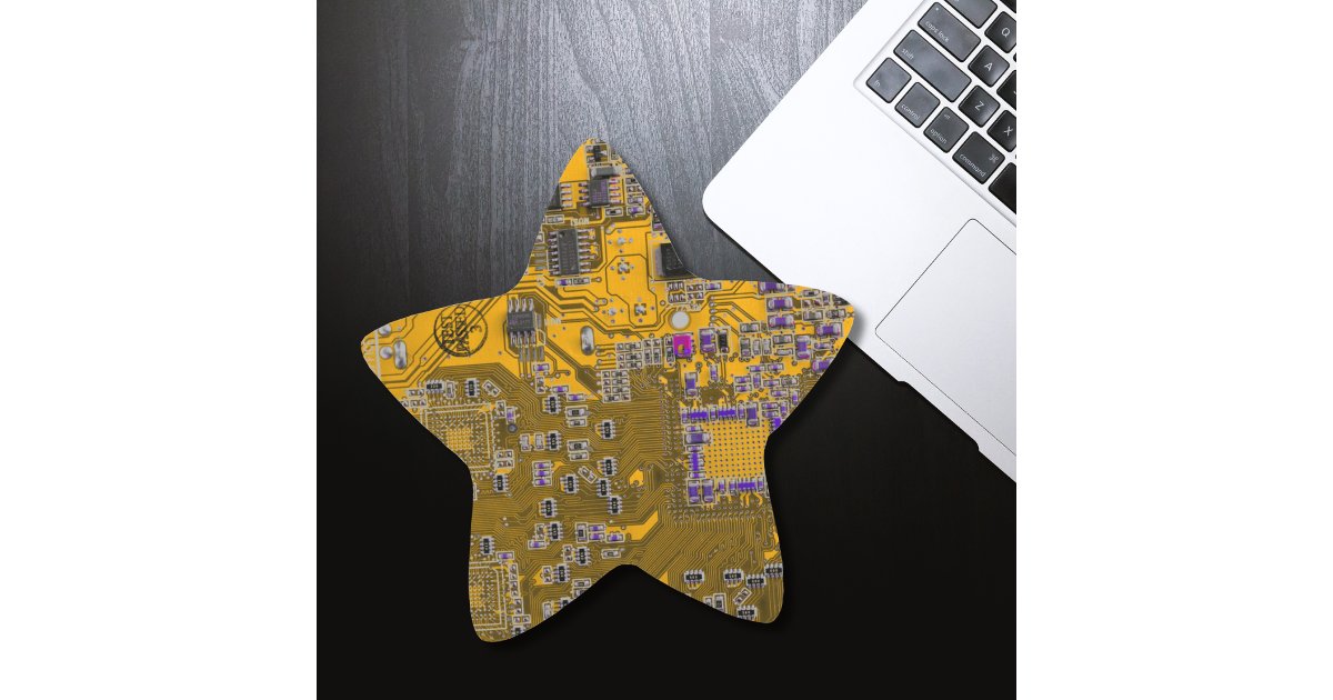 Light Orange PCB Circuit Board Design for IT Pros Star Sticker | Zazzle