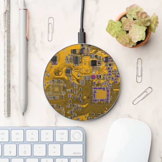Light Orange PCB Circuit Board Design for IT Pros Wireless Charger (Desk)