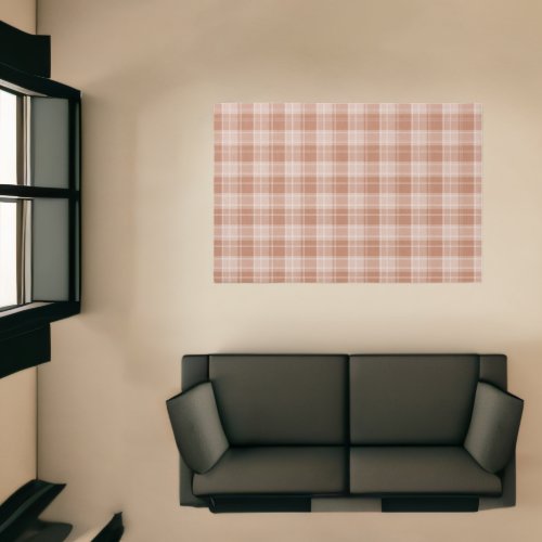 Light Orange Plaid Pattern Rug