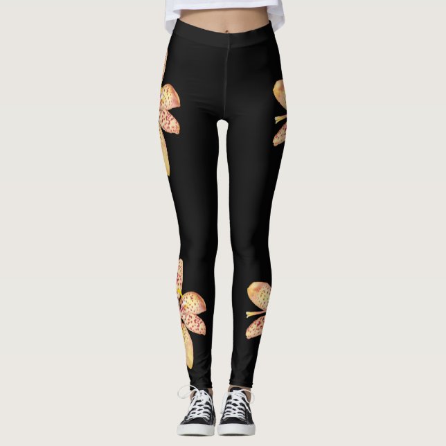 Light orange spotted Blackberry lily leggings 2 (Front)