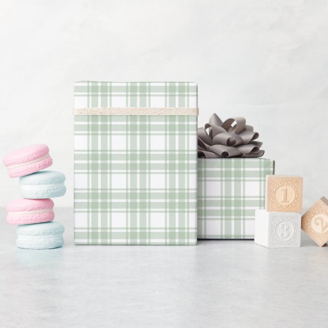 Light Pale Sage Wrapping Pattern Roll Paper (Baby Shower)