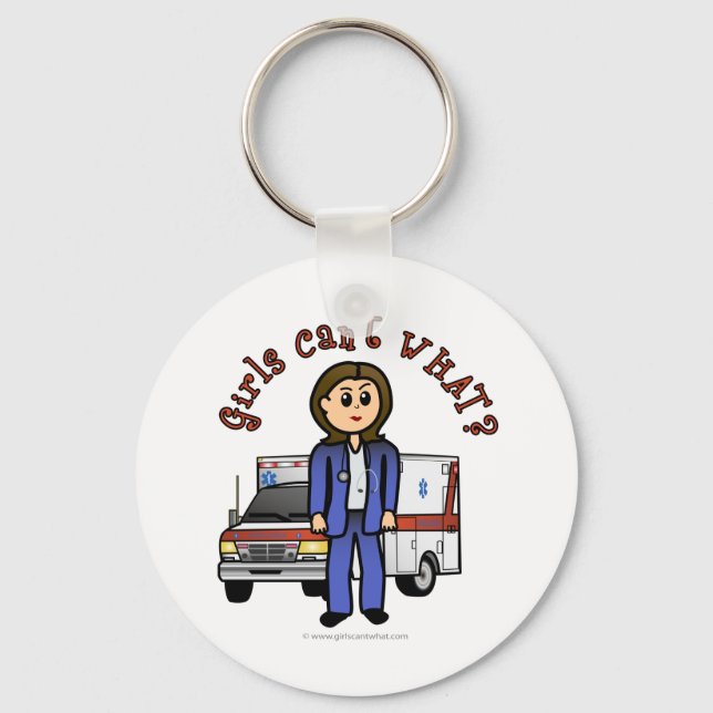 Light Paramedic Girl Keychain (Front)