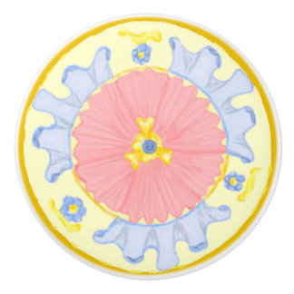 Light Passion Blooming Flowers medallion knob