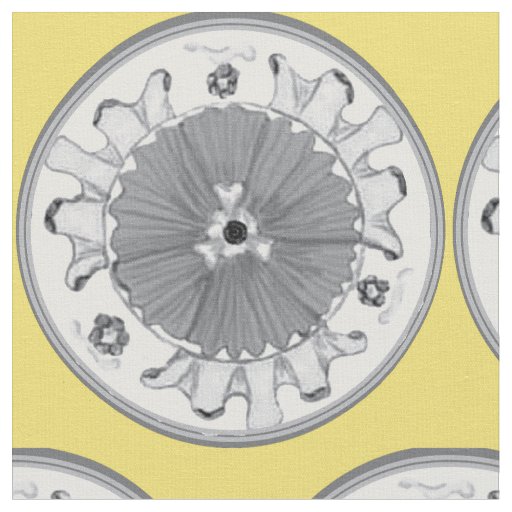 Light Passion Floral Medallion Illuminating & Gray Fabric