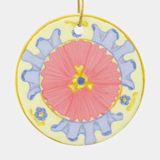 Light Passion Floral Mediterranean Round Ornament