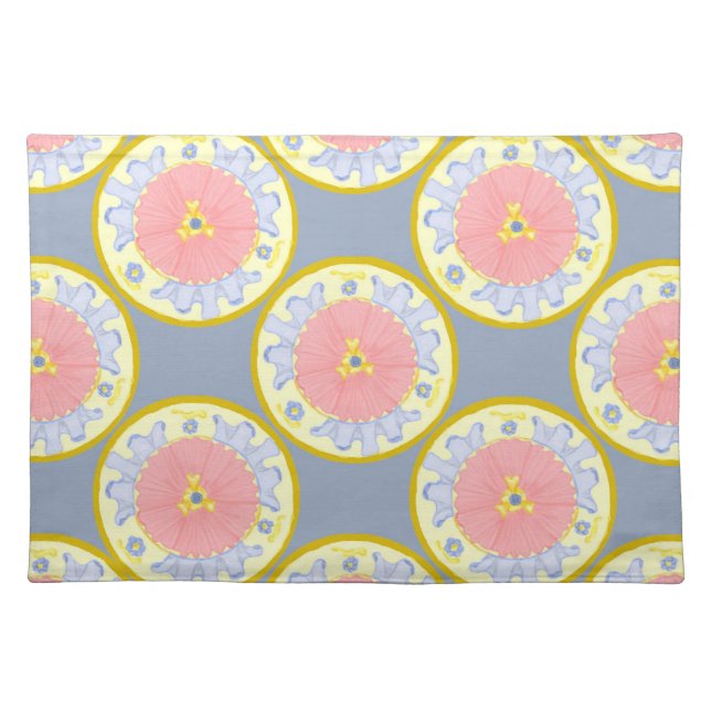 Light Passion Flower Plate Pattern MoJo Placemat (Front)