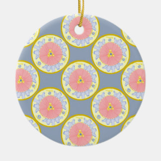 Light Passion Flower Plates Pattern Ornament