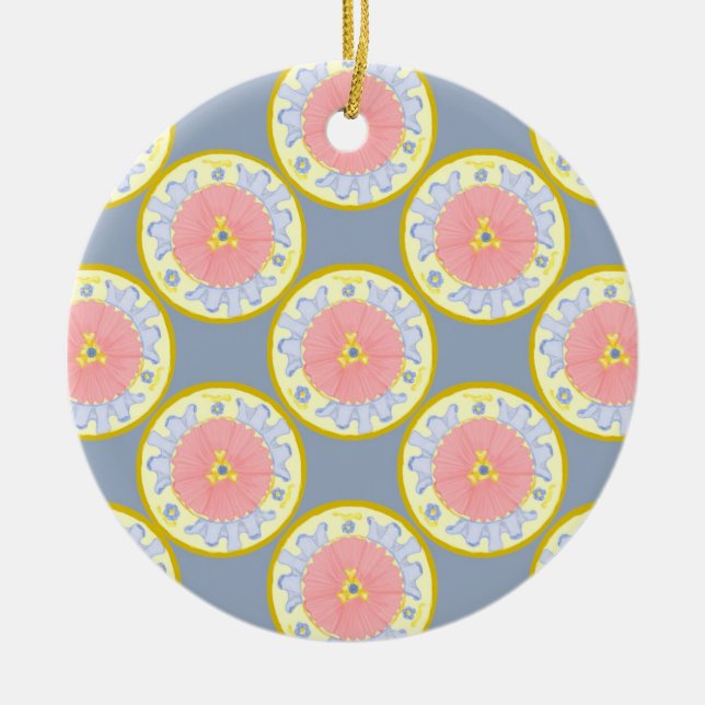 Light Passion Flower Plates Pattern Ornament (Front)