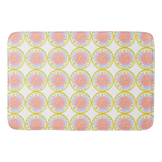 Light Passion Flowers Medallion bath mat
