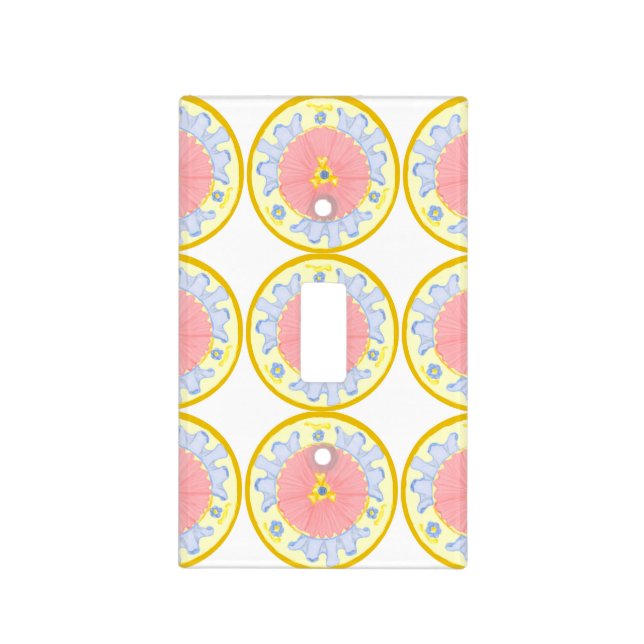 Light Passion Flowers Medallion light switch cover (Front)