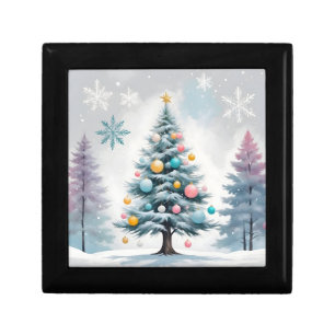Light Pastel Christmas Tree Blue-Lilac   Ornaments Gift Box