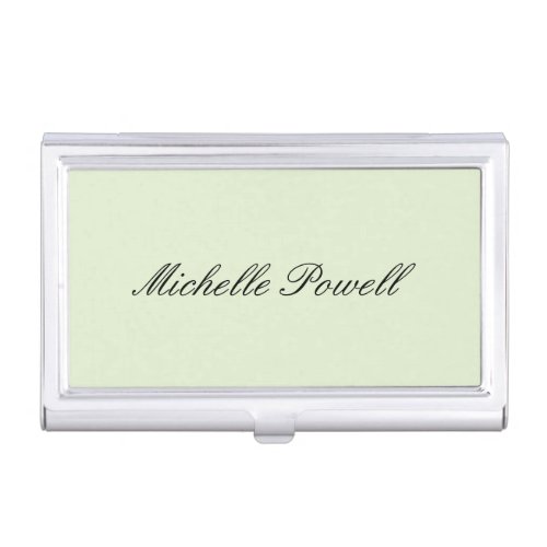 Light Pastel Color Trendy Script Modern Business Card Case