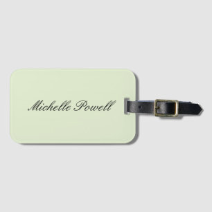Light Pastel Color Trendy Script Modern Luggage Tag