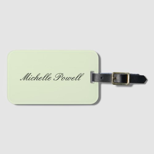 Light Pastel Color Trendy Script Modern Luggage Tag