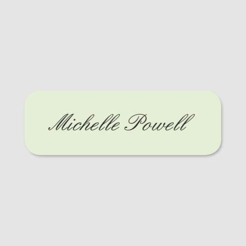 Light Pastel Color Trendy Script Modern Name Tag