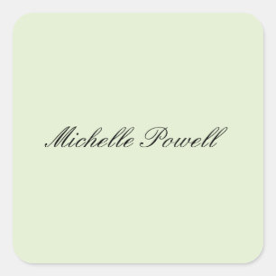 Light Pastel Color Trendy Script Modern Square Sticker