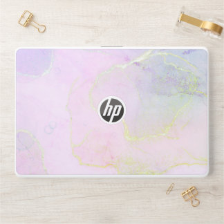 Light Pastel Colored with Gold Streaks HP Laptop Skin