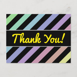 Light Pastel Colors & Black Stripes Pattern Postcard