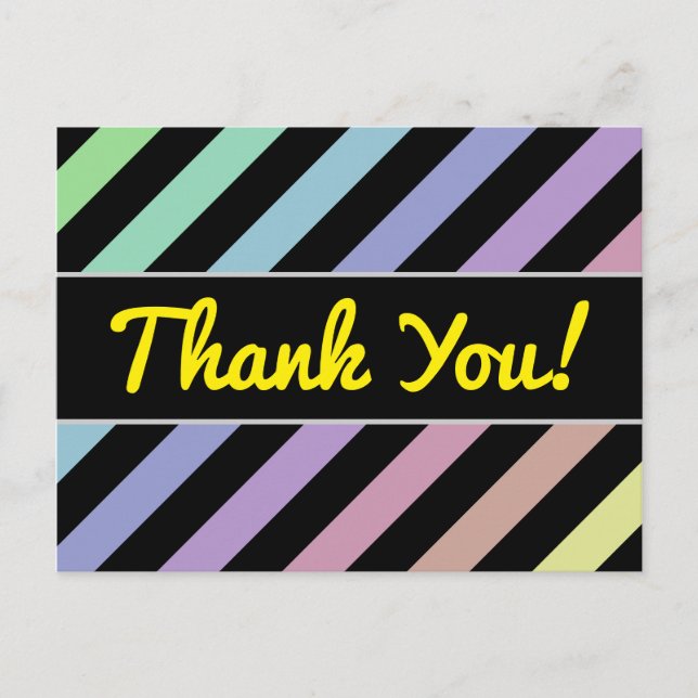 Light Pastel Colors & Black Stripes Pattern Postcard (Front)