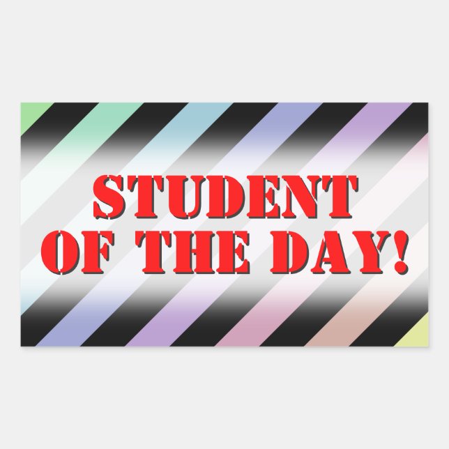 Light Pastel Colors & Black Stripes Pattern Rectangular Sticker (Front)