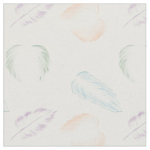 Light Pastel Feathers Pattern Fabric