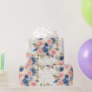 Light Pastel Floral Soft Blush Pink & Lavender Wrapping Paper