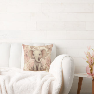 Light Pastel Floral Throw Pillow