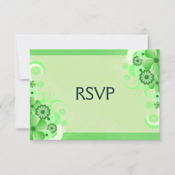 Light Pastel Green Floral Rsvp Response Cards by sunnymars at Zazzle