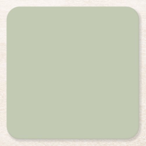Light Pastel Green Solid Color _ Colour 058_75_09 Square Paper Coaster