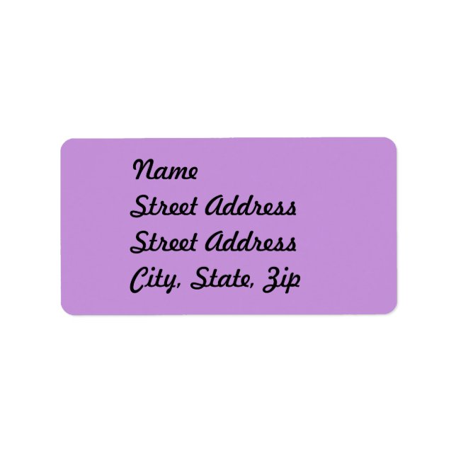 Light Pastel Lavender Address Sticker (Front)