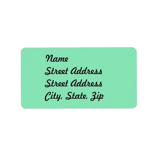 Light Pastel Mint Green Address Sticker (Front)