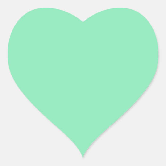 Light Pastel Mint Green Heart Sticker | Zazzle.com