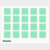 Monogram White on Light Green Square Sticker, Zazzle in 2023